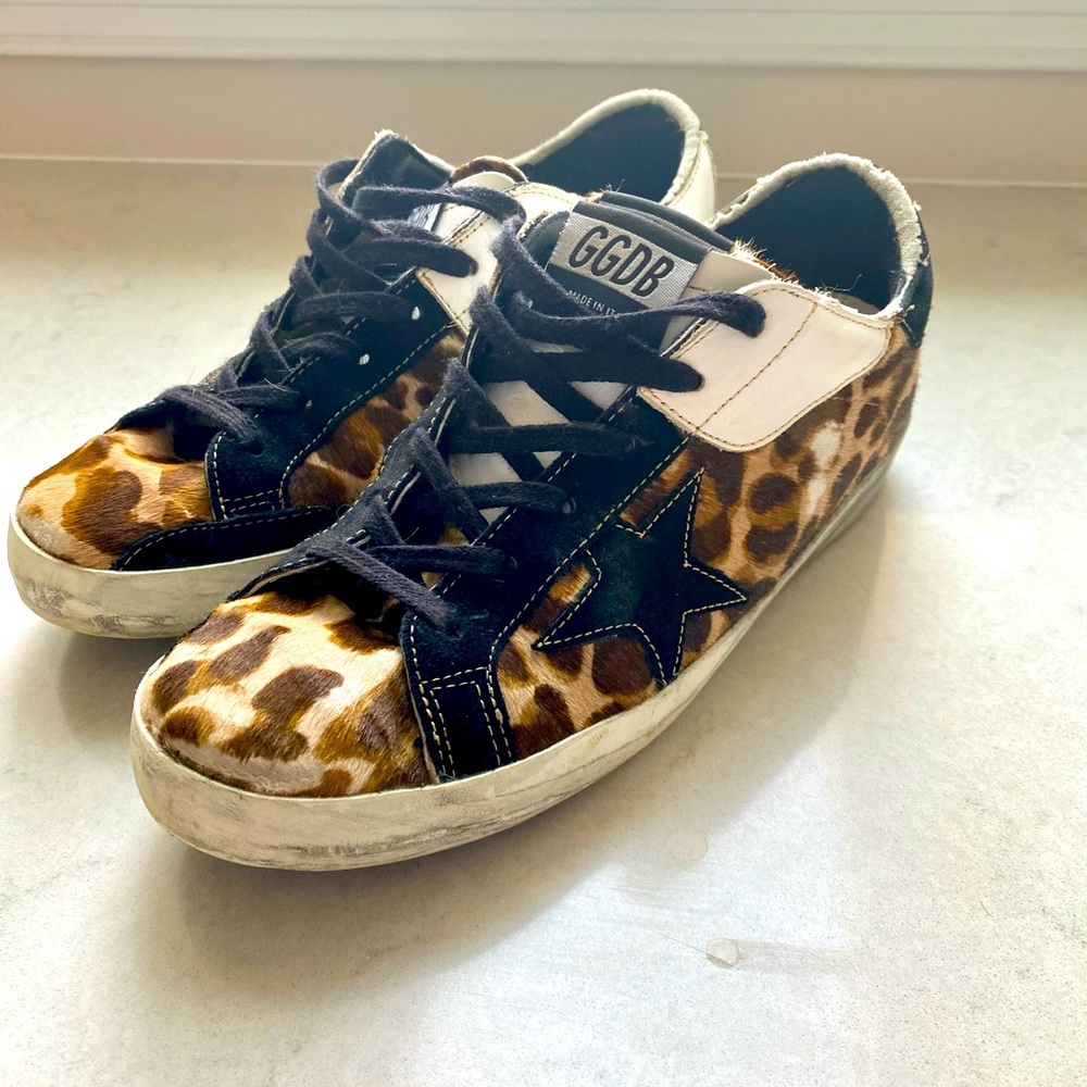 Golden goose leopard pony hair superstar. Size 39